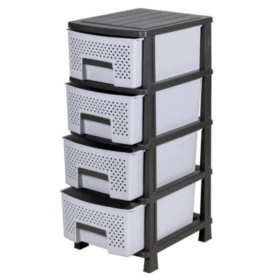 ΣΥΡΤΑΡΙΕΡΑ ΠΛΑΣΤΙΚΗ ΖΗΒΑ ΔΙΑΤΡΗΤΗ ΓΚΡΙ 4 ΘΕΣΕΩΝ 50x40x99cm