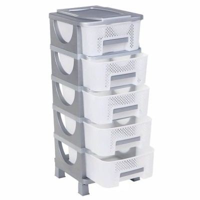 ΣΥΡΤΑΡΙΕΡΑ ΠΛΑΣΤΙΚΗ ΟΥΜΑ ΔΙΑΤΡΗΤΗ  ΣΕ ΑΣΗΜΙ ΧΡΩΜΑ 5 ΘΕΣΕΩΝ 42x38x95cm