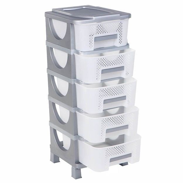 ΣΥΡΤΑΡΙΕΡΑ ΠΛΑΣΤΙΚΗ ΟΥΜΑ ΔΙΑΤΡΗΤΗ  ΣΕ ΑΣΗΜΙ ΧΡΩΜΑ 5 ΘΕΣΕΩΝ 42x38x95cm