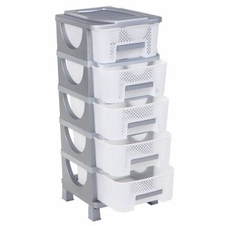 ΣΥΡΤΑΡΙΕΡΑ ΠΛΑΣΤΙΚΗ ΟΥΜΑ ΔΙΑΤΡΗΤΗ  ΣΕ ΑΣΗΜΙ ΧΡΩΜΑ 5 ΘΕΣΕΩΝ 42x38x95cm