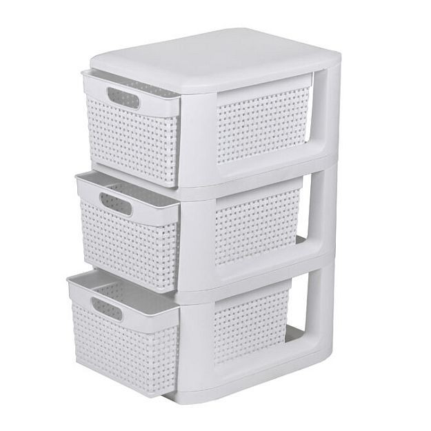 ΣΥΡΤΑΡΙΕΡΑ ΠΛΑΣΤΙΚΗ GABRI  ΣΕ ΛΕΥΚΟ ΧΡΩΜΑ 3 ΘΕΣΕΩΝ 33x26x51cm