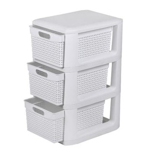 ΣΥΡΤΑΡΙΕΡΑ ΠΛΑΣΤΙΚΗ GABRI  ΣΕ ΛΕΥΚΟ ΧΡΩΜΑ 3 ΘΕΣΕΩΝ 33x26x51cm