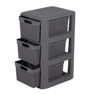 ΣΥΡΤΑΡΙΕΡΑ ΠΛΑΣΤΙΚΗ GABRI  ΣΕ ΑΝΘΡΑΚΙ ΧΡΩΜΑ 3 ΘΕΣΕΩΝ 33x26x51cm