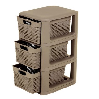 ΣΥΡΤΑΡΙΕΡΑ ΠΛΑΣΤΙΚΗ GABRI  ΣΕ ΜΠΕΖ ΧΡΩΜΑ 3 ΘΕΣΕΩΝ 33x26x51cm