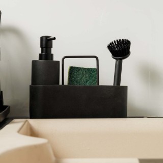 ESTIA ΔΟΧΕΙΟ ΥΓΡΟΥ ΠΙΑΤΩΝ ΜΕ ΒΟΥΡΤΣΑ ΚΑΘΑΡΙΣΜΟΥ & ΘΗΚΗ ΓΙΑ ΣΦΟΥΓΓΑΡΙ ΜΑΥΡΟ