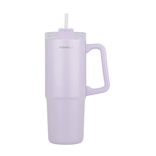 HOMELY ΘΕΡΜΟΣ STRAW TUMBLER 900ml LAVENDER FOG