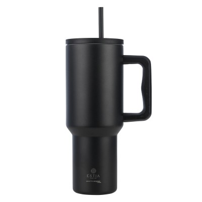 ESTIA ΘΕΡΜΟΣ STRAW TUMBLER XL SAVE THE AEGEAN 1200ml MIDNIGHT BLACK