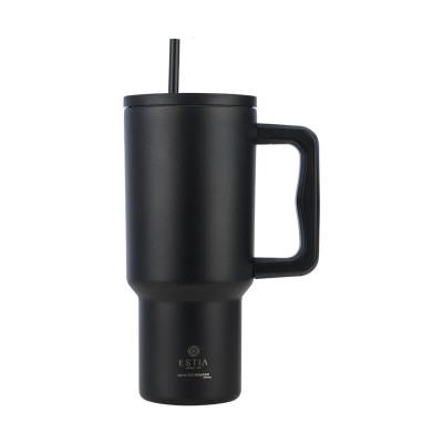 ESTIA ΘΕΡΜΟΣ STRAW TUMBLER XL SAVE THE AEGEAN 900ml MIDNIGHT BLACK