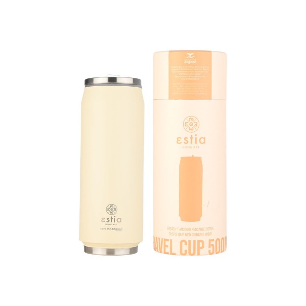 ESTIA ΘΕΡΜΟΣ TRAVEL CUP SAVE THE AEGEAN 500ml LILY WHITE