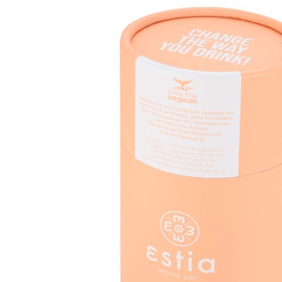 ESTIA ΘΕΡΜΟΣ TRAVEL CUP SAVE THE AEGEAN 500ml PEACH FUZZ