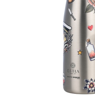 ESTIA ΘΕΡΜΟΣ TRAVEL FLASK SAVE THE AEGEAN 500ml OLD SCHOOL INK