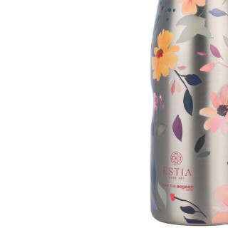 ESTIA ΘΕΡΜΟΣ TRAVEL FLASK SAVE THE AEGEAN 500ml SILVER BOTANIC