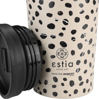 ESTIA ΘΕΡΜΟΣ TRAVEL MUG SAVE THE AEGEAN 350ml LEOPARD TAUPE