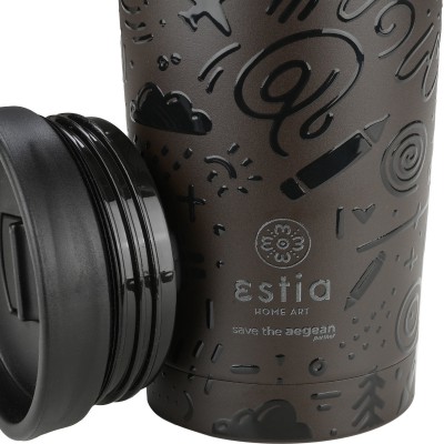 ESTIA ΘΕΡΜΟΣ TRAVEL MUG SAVE THE AEGEAN 350ml NOIR ECHO