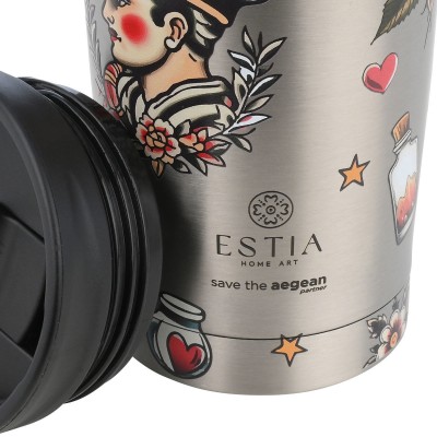ESTIA ΘΕΡΜΟΣ TRAVEL MUG SAVE THE AEGEAN 350ml OLD SCHOOL INK