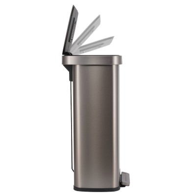 ESTIA ΚΑΔΟΣ ΑΠΟΡΡΙΜΑΤΩΝ FLATOP SOFT CLOSE 70lt ΜΑΤ ΙΝΟΞ