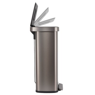 ESTIA ΚΑΔΟΣ ΑΠΟΡΡΙΜΑΤΩΝ FLATOP SOFT CLOSE 70lt ΜΑΤ ΙΝΟΞ