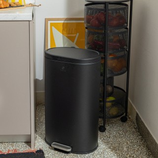 ESTIA ΚΑΔΟΣ ΑΠΟΡΡΙΜΑΤΩΝ OVOID SOFT CLOSE 30lt ΜΑΥΡΟΣ