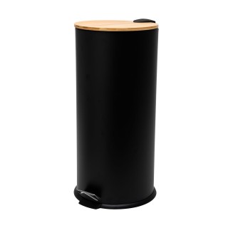 ESTIA ΚΑΔΟΣ ΑΠΟΡΡΙΜΑΤΩΝ SOFT CLOSE BAMBOO ESSENTIALS 30lt ΜΑΤ ΜΑΥΡΟΣ