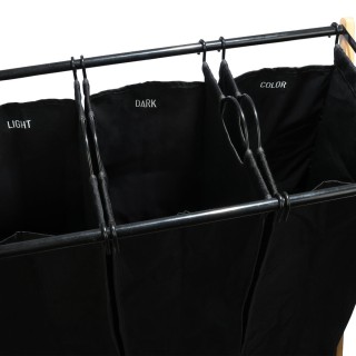 ESTIA ΚΑΛΑΘΙ ΑΠΛΥΤΩΝ BAMBOO ESSENTIALS 102lt 3 ΘΕΣΕΩΝ 68x40x76cm ΜΑΥΡΟ