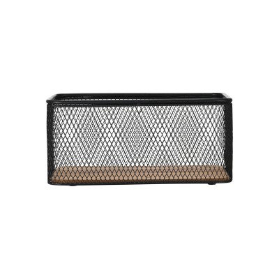 ΚΑΛΑΘΙ ΑΠΟΘΗΚΕΥΣΗΣ & ΟΡΓΑΝΩΣΗΣ WIRED ΜΕΤΑΛΛΙΚΟ 24x16.5x11cm ΜΑΥΡΟ ΜΕ ΒΑΣΗ ΑΚΑΚΙΑΣ