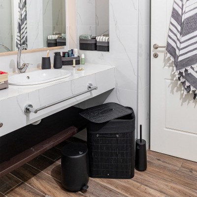 ESTIA ΚΑΛΑΘΙ ΟΡΓΑΝΩΣΗΣ BAMBOO ESSENTIALS 30x25cm ME ΕΠΕΝΔΥΣΗ ΜΑΥΡΟ