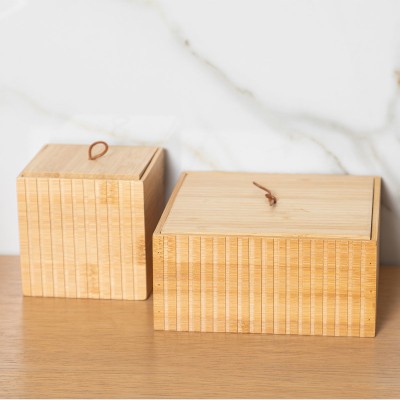 ESTIA ΚΟΥΤΙ ΑΠΟΘΗΚΕΥΣΗΣ ΚΑΙ ΟΡΓΑΝΩΣΗΣ BAMBOO ESSENTIALS 15x15x7cm