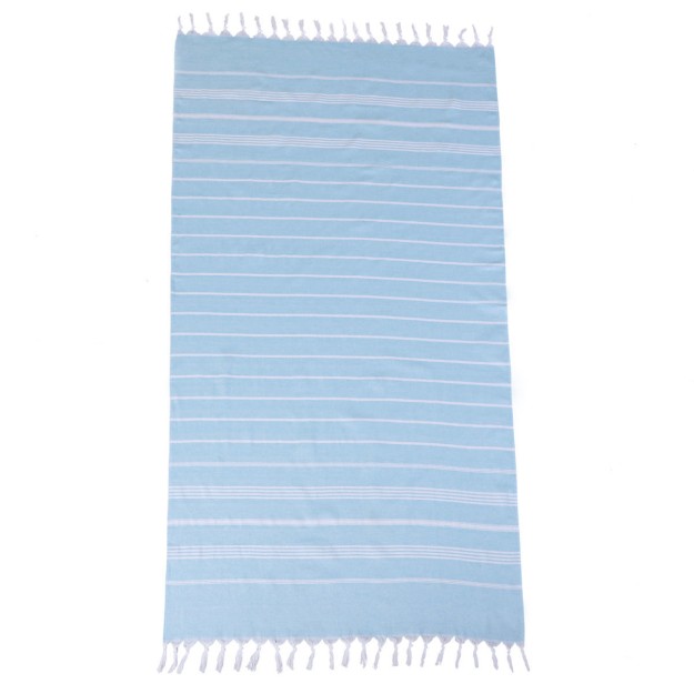 ESTIA ΠΕΤΣΕΤΑ ΘΑΛΑΣΣΗΣ AZURE STRIPES ΒΑΜΒΑΚΕΡΗ 80x170cm ΓΑΛΑΖΙΟ