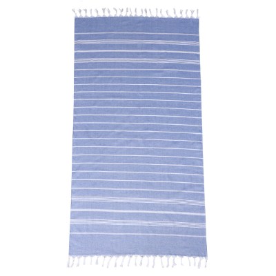 ESTIA ΠΕΤΣΕΤΑ ΘΑΛΑΣΣΗΣ NAVY STRIPES ΒΑΜΒΑΚΕΡΗ 80x170cm ΜΠΛΕ