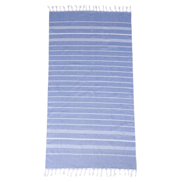 ESTIA ΠΕΤΣΕΤΑ ΘΑΛΑΣΣΗΣ NAVY STRIPES ΒΑΜΒΑΚΕΡΗ 80x170cm ΜΠΛΕ
