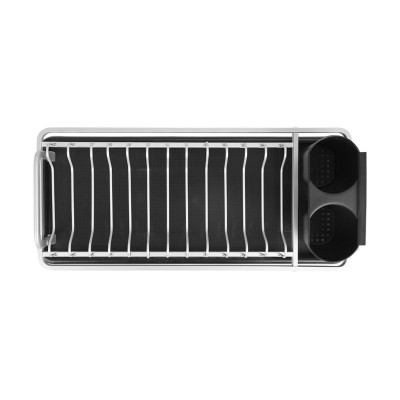 ESTIA ΠΙΑΤΟΘΗΚΗ ΑΛΟΥΜΙΝΙΟΥ 40x19x12cm ΜΕ ΜΑΥΡΟ ΔΙΣΚΟ