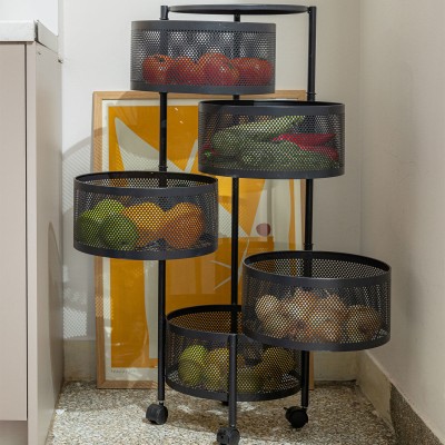 ESTIA ΤΡΟΛΕΪ ΑΠΟΘΗΚΕΥΣΗΣ ΜΕΤΑΛΛΙΚΟ ΜΕ 5 ΣΥΡΤΑΡΙΑ ΜΑΥΡΟ