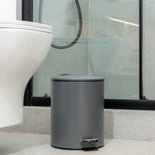 ESTIA ΧΑΡΤΟΔΟΧΕΙΟ ΜΠΑΝΙΟΥ CLASSIC SOFT CLOSE 5lt ΜΑΤ ΓΚΡΙ