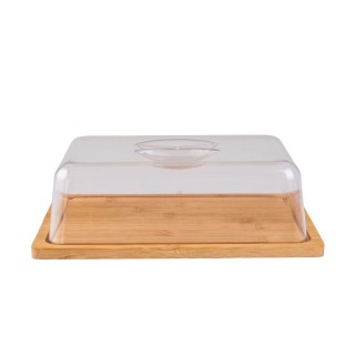ESTIA ΒΑΣΗ ΤΥΡΙΩΝ BAMBOO ESSENTIALS ΜΕ ΠΛΑΣΤΙΚΌ ΚΑΠΑΚΙ 24x18x7.5cm