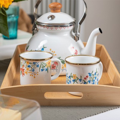 ESTIA ΔΙΣΚΟΣ ΣΕΡΒΙΡΙΣΜΑΤΟΣ BAMBOO ESSENTIALS ΜΕ ΛΑΒΕΣ ΜΕΤΑΦΟΡΑΣ 44x29.5x5.5cm