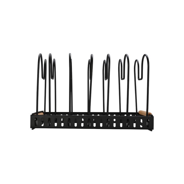 ESTIA ΘΗΚΗ ΜΕ ΔΙΑΧΩΡΙΣΤΙΚΑ BAMBOO ESSENTIALS ΜΕΤΑΛΛΙΚΗ ΜΕ ΧΕΡΟΥΛΙ 30.5x17.7x19cm ΜΑΥΡΗ