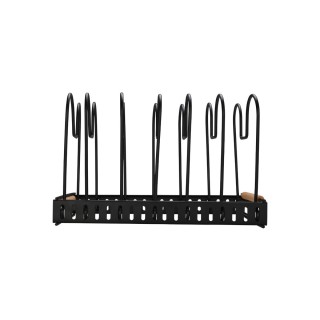 ESTIA ΘΗΚΗ ΜΕ ΔΙΑΧΩΡΙΣΤΙΚΑ BAMBOO ESSENTIALS ΜΕΤΑΛΛΙΚΗ ΜΕ ΧΕΡΟΥΛΙ 30.5x17.7x19cm ΜΑΥΡΗ