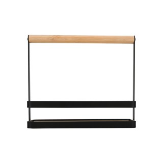 ESTIA ΘΗΚΗ ΟΡΓΑΝΩΣΗΣ BAMBOO ESSENTIALS ΜΕ ΧΕΡΟΥΛΙ 24x10.5x21.3cm ΜΕΤΑΛΛΙΚΗ ΜΑΥΡΗ