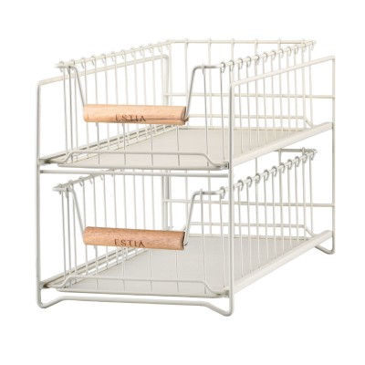 ESTIA ΚΑΛΑΘΙ ΟΡΓΑΝΩΣΗΣ ALLURE ΜΕΤΑΛΛΙΚΟ 2 ΕΠΙΠΕΔΩΝ ΣΥΡΤΑΡΩΤΟ IVORY