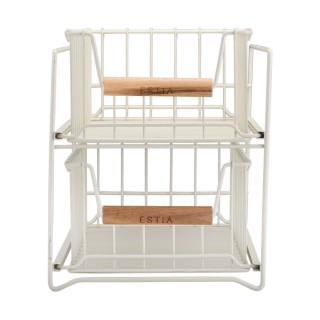 ESTIA ΚΑΛΑΘΙ ΟΡΓΑΝΩΣΗΣ ALLURE ΜΕΤΑΛΛΙΚΟ 2 ΕΠΙΠΕΔΩΝ ΣΥΡΤΑΡΩΤΟ IVORY