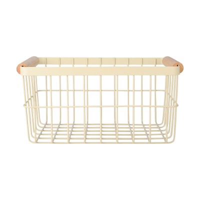 ESTIA ΚΑΛΑΘΙ ΟΡΓΑΝΩΣΗΣ ALLURE ΜΕΤΑΛΛΙΚΟ ΜΕ ΞΥΛΙΝΕΣ ΛΑΒΕΣ 28x20x14 IVORY