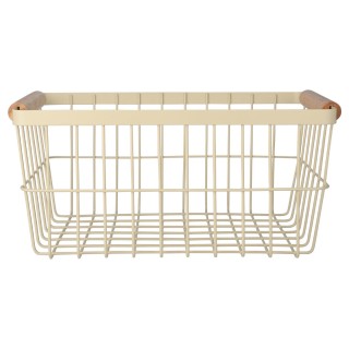 ESTIA ΚΑΛΑΘΙ ΟΡΓΑΝΩΣΗΣ ALLURE ΜΕΤΑΛΛΙΚΟ ΜΕ ΞΥΛΙΝΕΣ ΛΑΒΕΣ 33x22x15 IVORY