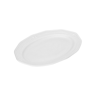 ESTIA ΠΙΑΤΕΛΑ ΟΒΑΛ ATHÉNÉE ΠΟΡΣΕΛΑΝΙΝΗ ΑΝΑΓΛΥΦΗ 25cm WHITE