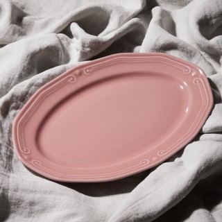 ESTIA ΠΙΑΤΕΛΑ ΟΒΑΛ ATHÉNÉE ΠΟΡΣΕΛΑΝΙΝΗ ΑΝΑΓΛΥΦΗ 36cm ROSE