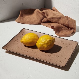 ESTIA ΠΙΑΤΕΛΑ ΟΡΘΟΓΩΝΙΑ TERRA ΠΟΡΣΕΛΑΝΙΝΗ 31x21cm SALMON