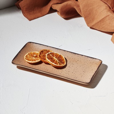 ESTIA ΠΙΑΤΕΛΑ ΟΡΘΟΓΩΝΙΑ TERRA ΠΟΡΣΕΛΑΝΙΝΗ 21x10.5cm SALMON