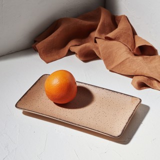 ESTIA ΠΙΑΤΕΛΑ ΟΡΘΟΓΩΝΙΑ TERRA ΠΟΡΣΕΛΑΝΙΝΗ 27x16cm SALMON