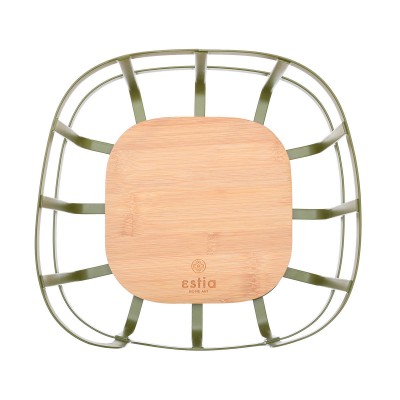 ESTIA ΦΡΟΥΤΙΕΡΑ BAMBOO ESSENTIALS ΜΕΤΑΛΛΙΚΗ 24x24x12.7cm ΛΑΔΙ