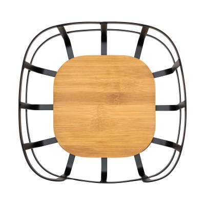 ESTIA ΦΡΟΥΤΙΕΡΑ BAMBOO ESSENTIALS ΜΕΤΑΛΛΙΚΗ 24x24x12.7cm ΜΑΥΡΗ