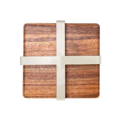 ESTIA ΧΑΡΤΟΠΕΤΣΕΤΟΘΗΚΗ ΤΕΤΡΑΓΩΝΗ ALLURE ΜΕΤΑΛΛΙΚΗ IVORY